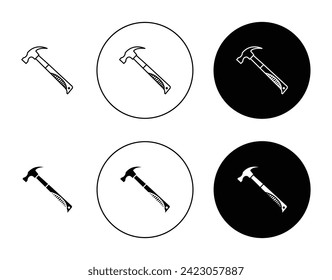 Hammer Vector Illustration Set. Construction Tools sign suitable for apps and websites UI design style.