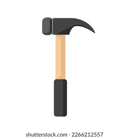 Hammer vector illustration in simple flat style isolated on white background