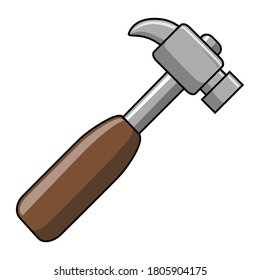 hammer vector illustration,isolated on white background,top view.