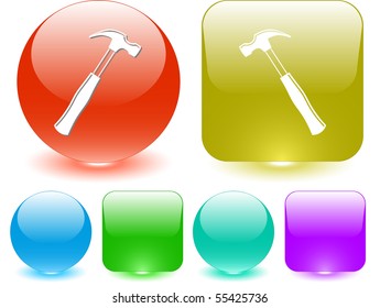 Hammer. Vector interface element.