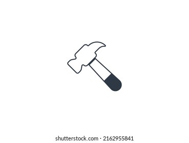 Vector Hammer Emoticon Aislado. Icono Emoji de martillo de canas
