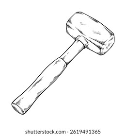 hammer vector line art drawing illustration
