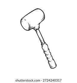 hammer vector line art drawing illustration