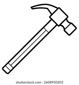 Hammer vector line art on white baclground