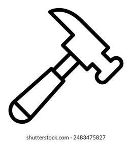 Hammer Vector Line Icon Design
