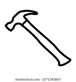 Hammer Vector Line Icon Design