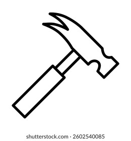 Hammer Vector Line Icon Design