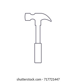 hammer vector line illustration on white background