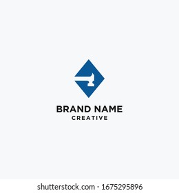 Hammer vector logo, repair mechanic logo, handyman icon design, renovation.