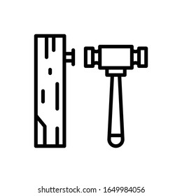 Icono de contorno del vector de martillo. Archivo EPS 10