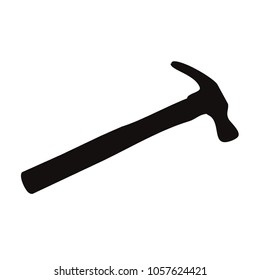 Hammer. vector Silhouette on a white background.