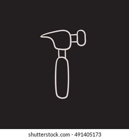 Hammer vector sketch icon isolated on background. Hand drawn Hammer icon. Hammer sketch icon for infographic, website or app.