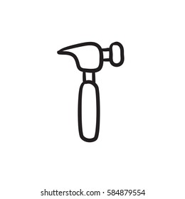 Hammer vector sketch icon isolated on background. Hand drawn Hammer icon. Hammer sketch icon for infographic, website or app.