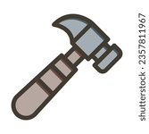 Hammer Vector Thick Line Filled Colors Icon For Personal And Commercial Use.
