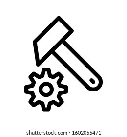 hammer vector thin line icon 