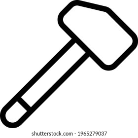 hammer vector thin line  icon