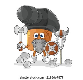 the hammer viking with an ax illustration. character vector