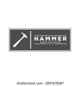 hammer vintage logo vector illustration template