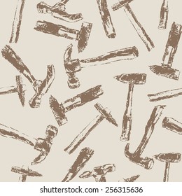 hammer vintage seamless pattern