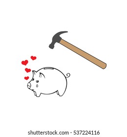 hammer wants to break the piggy Bank