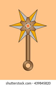 hammer weapon on brown background