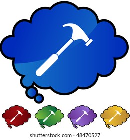 Hammer web button isolated on a background