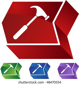 Hammer web button isolated on a background