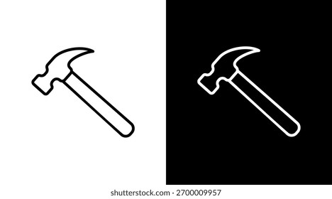 Diseño de conjunto de iconos de martillo blanco