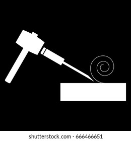 Hammer and wood carpentry   icon .