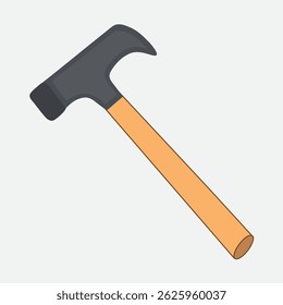 Hammer with Wooden Handle Illustration