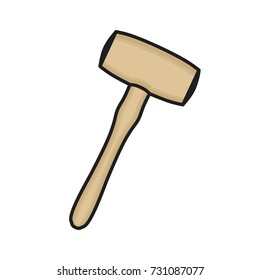 Hammer wooden Icon. vector