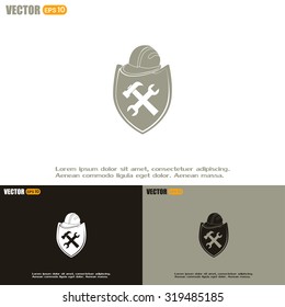 hammer and worker hat flat icon