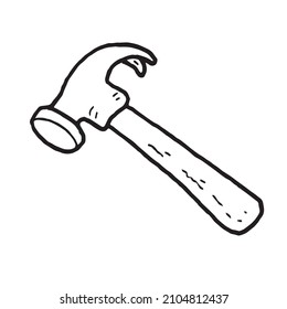 herramienta de trabajo de martillo diseño de vectores en blanco y negro
