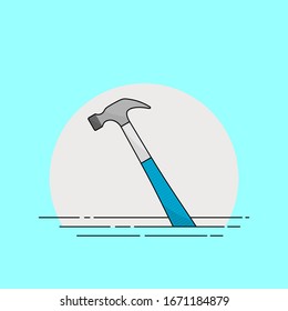 Herramienta de trabajo de martillo vector Dibujo para diseño de plantilla