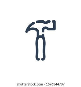 hammer worker tools icon outline