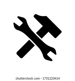 Hammer and wrench flat icon