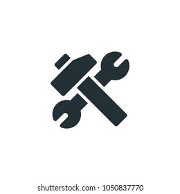 Hammer and wrench Icon Design