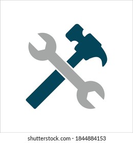 Hammer And Wrench Icon Design Vector Logo Template