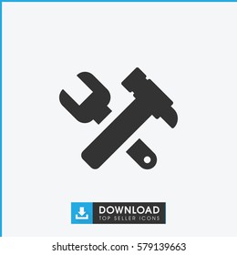 hammer and wrench icon illustration isolated vector sign symbol