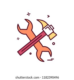 hammer wrench icon vector design