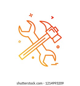 hammer wrench icon vector design