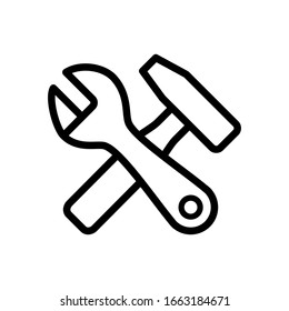 Hammer and wrench icon vector illustration