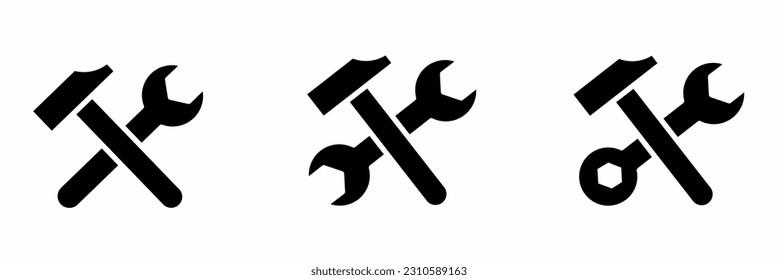 Hammer, wrench icon vector illustration. Stock vector.