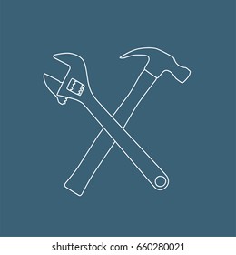 Hammer and wrench icon, vector illustration design. Tools collection.