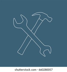Hammer and wrench icon, vector illustration design. Tools collection.