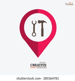 hammer wrench icon.vector illustration.