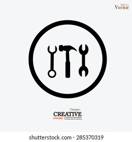 hammer wrench icon.vector illustration.