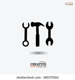 hammer wrench icon.vector illustration.