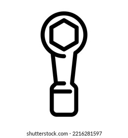 hammer wrench line icon vector. hammer wrench sign. isolated contour symbol black illustration