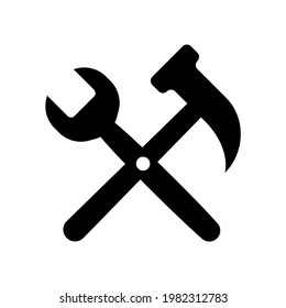 Hammer and wrench vector icon